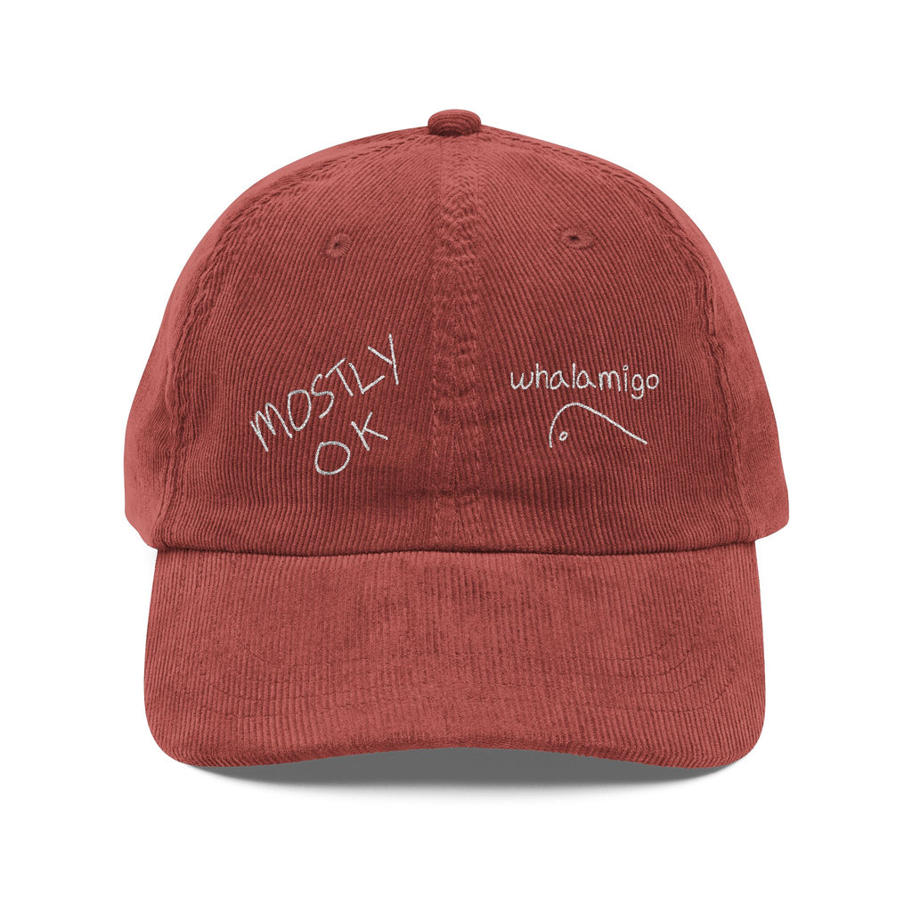 Mostly OK Corduroy Cap — Embroidered Fabric