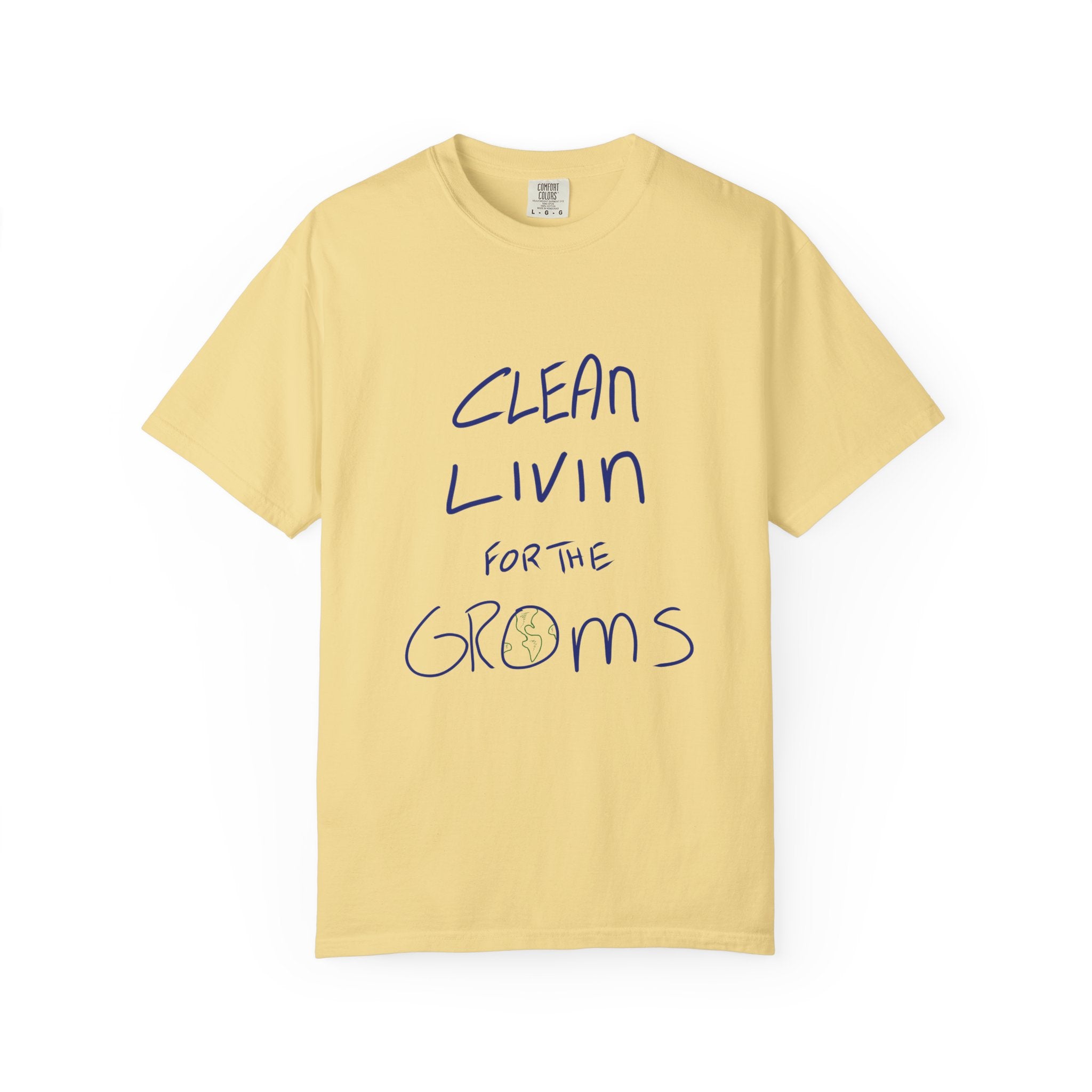 Clean Livin' T-Shirt - Blue/Green Ink to Fabric Print