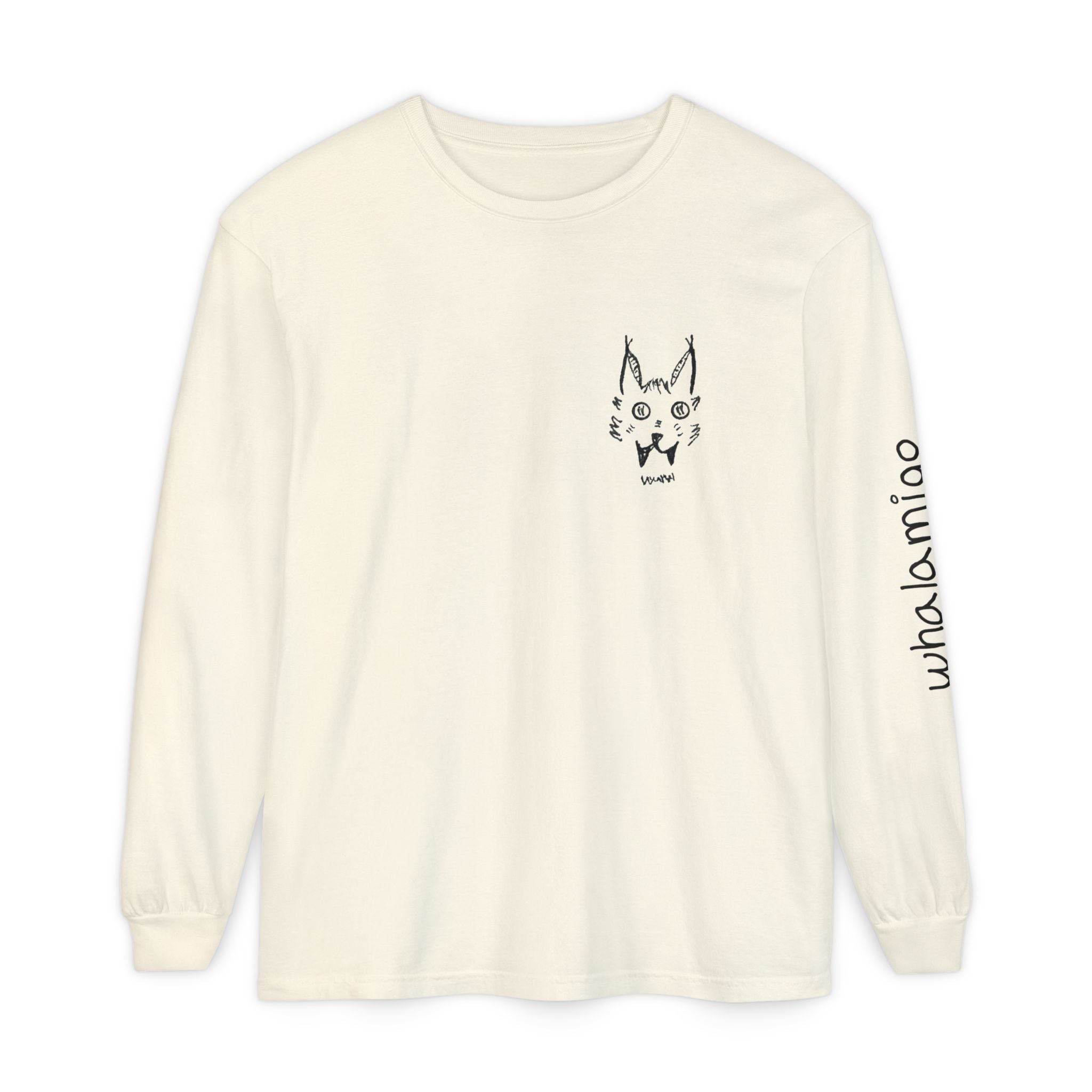 L'chats Wildcat Long Sleeve T-Shirt — Hand-Drawn Ink to Fabric Print