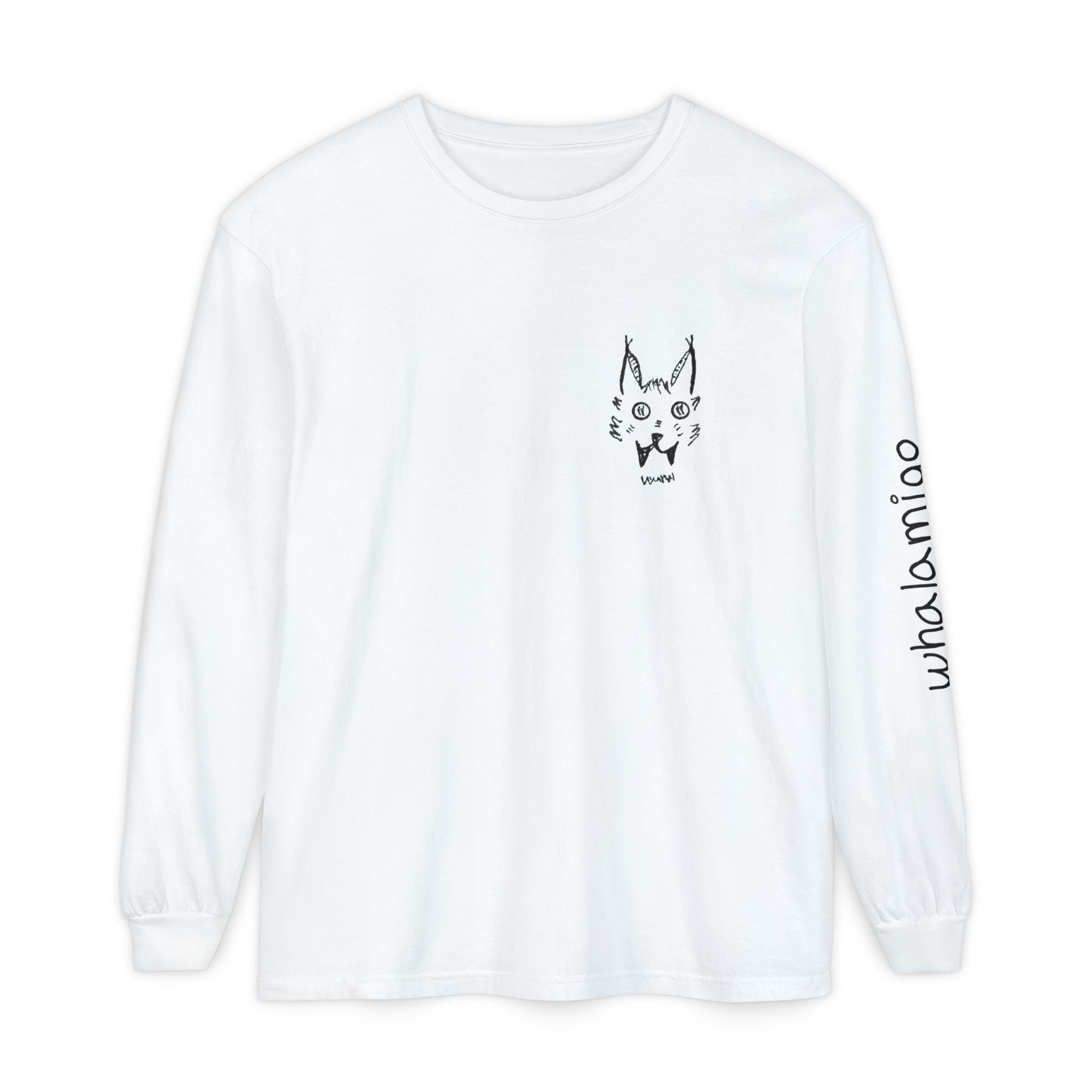 L'chats Wildcat Long Sleeve T-Shirt — Hand-Drawn Ink to Fabric Print