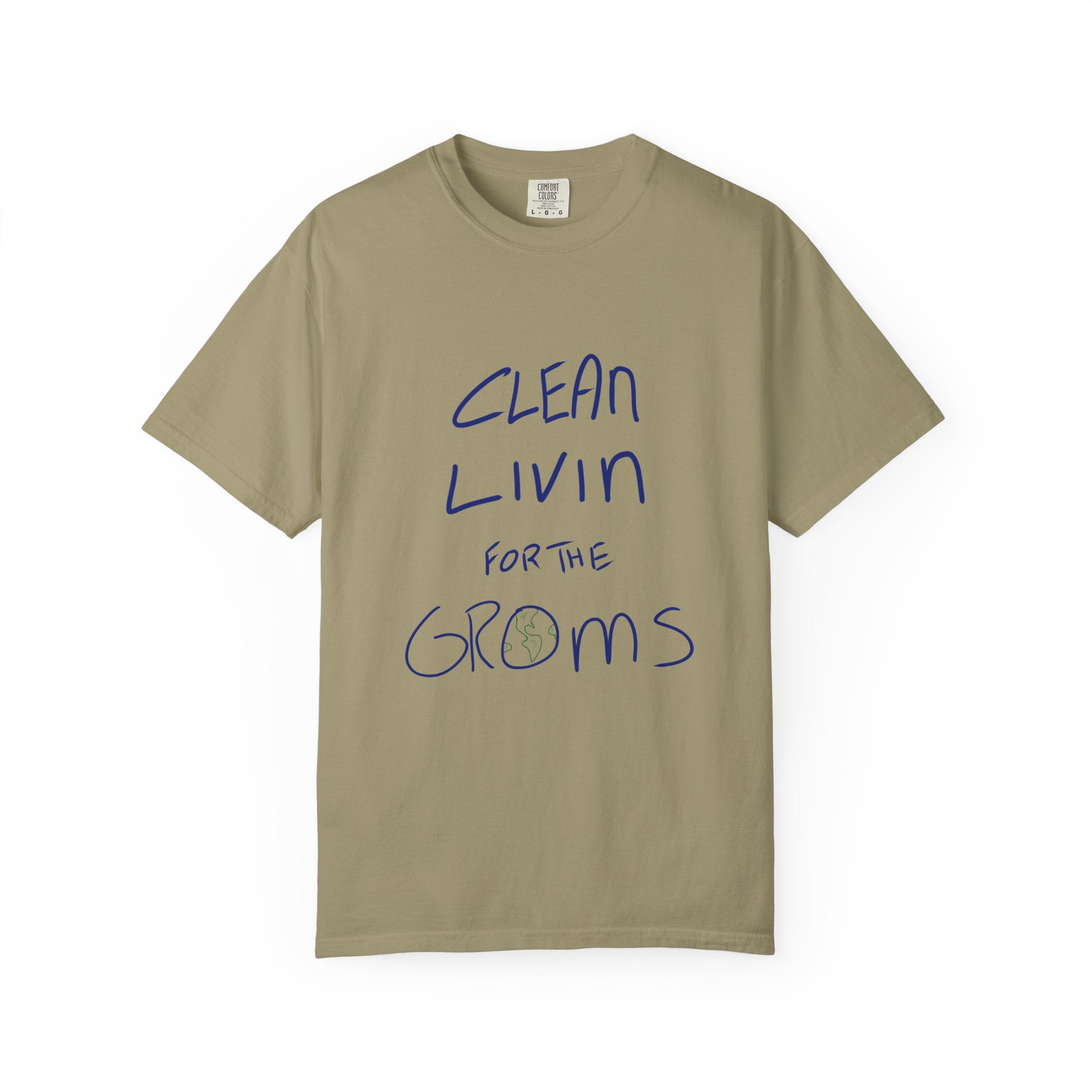 Clean Livin' T-Shirt - Blue/Green Ink to Fabric Print