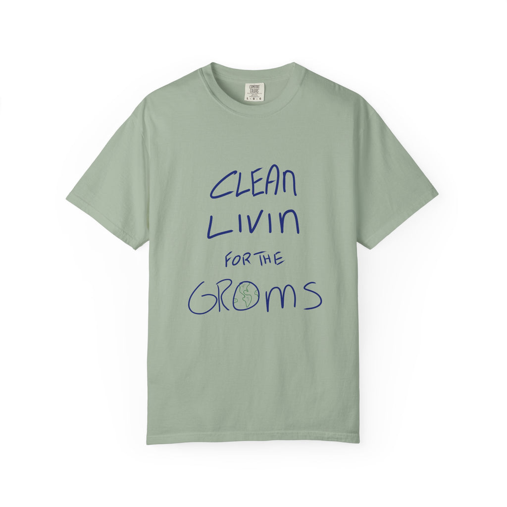 Clean Livin' T-Shirt - Blue/Green Ink to Fabric Print