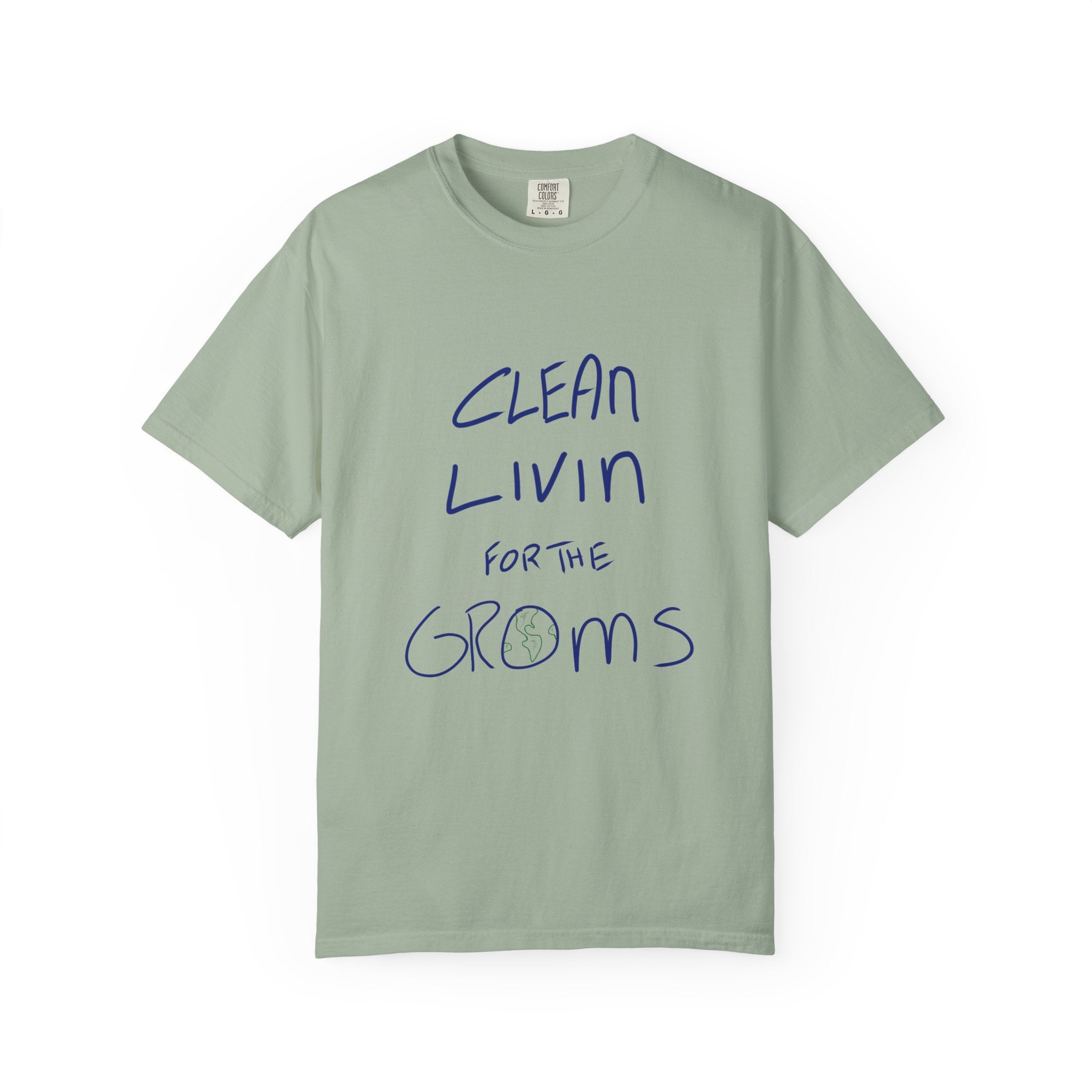 Clean Livin' T-Shirt - Blue/Green Ink to Fabric Print