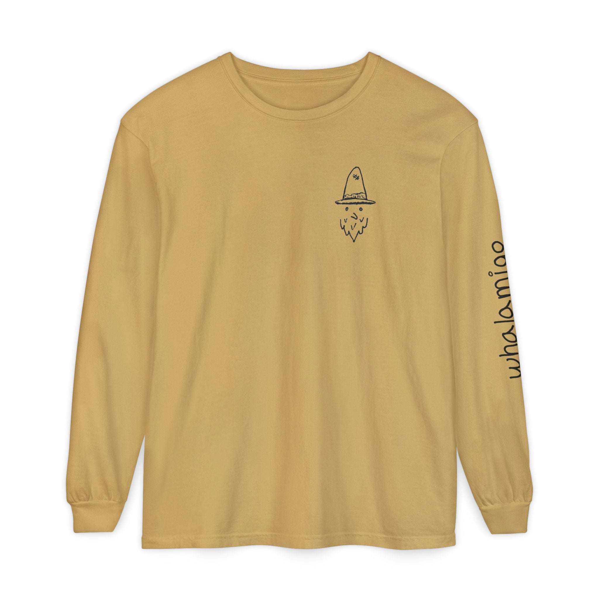 Whalawizard Long Sleeve T-Shirt — Hand-Drawn Ink to Fabric Print