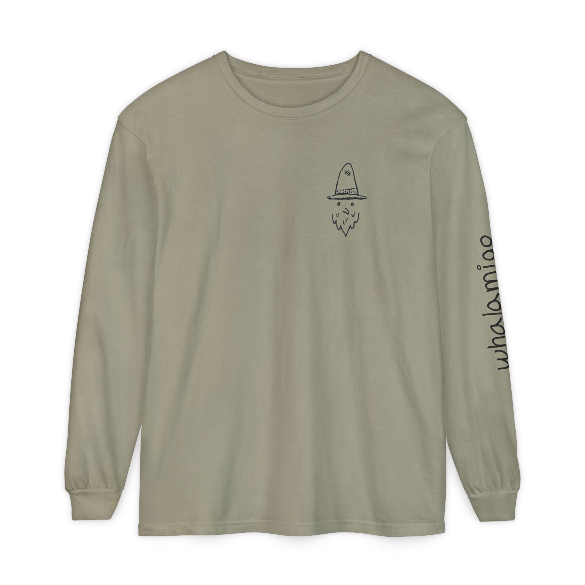 Whalawizard Long Sleeve T-Shirt — Hand-Drawn Ink to Fabric Print