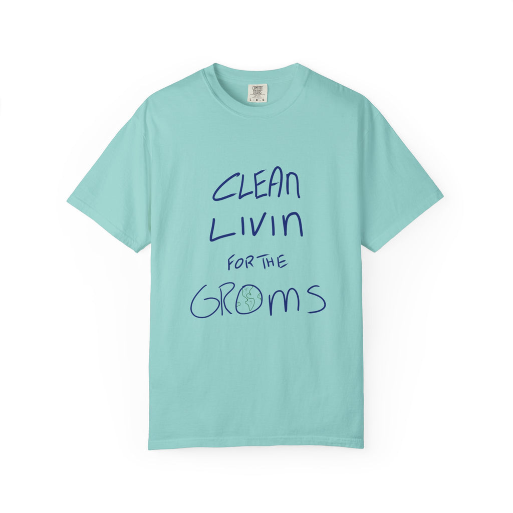 Clean Livin' T-Shirt - Blue/Green Ink to Fabric Print