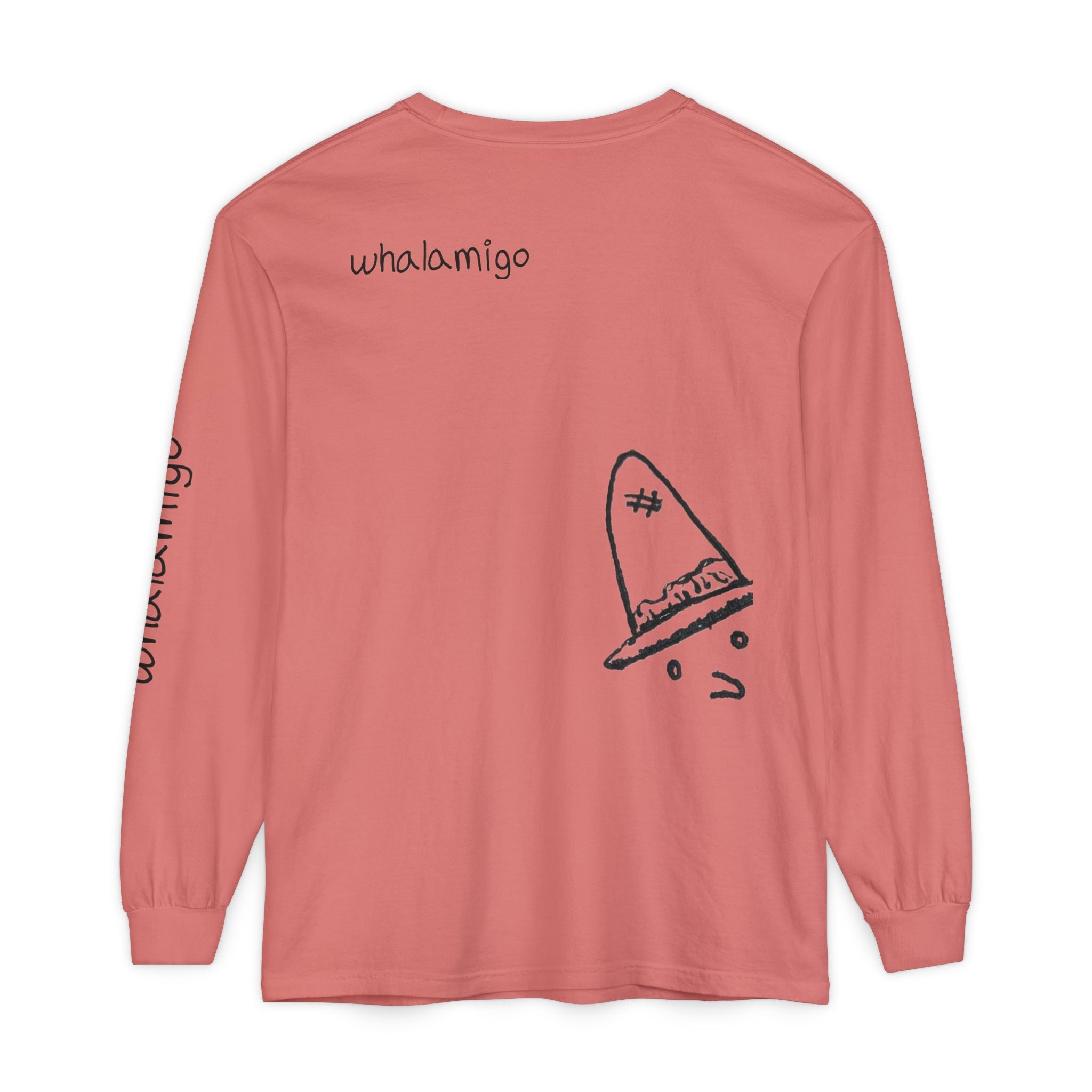 Whalawizard Long Sleeve T-Shirt — Hand-Drawn Ink to Fabric Print