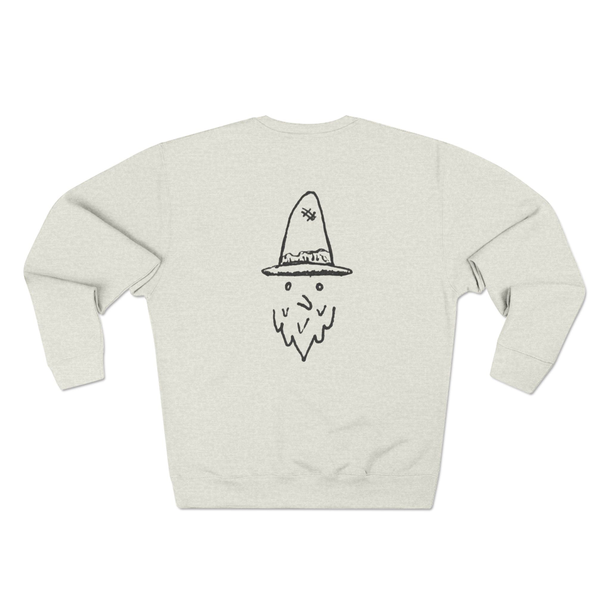 Whalawizard Crewneck Sweatshirt - Hand-Drawn Ink to Fabric Print