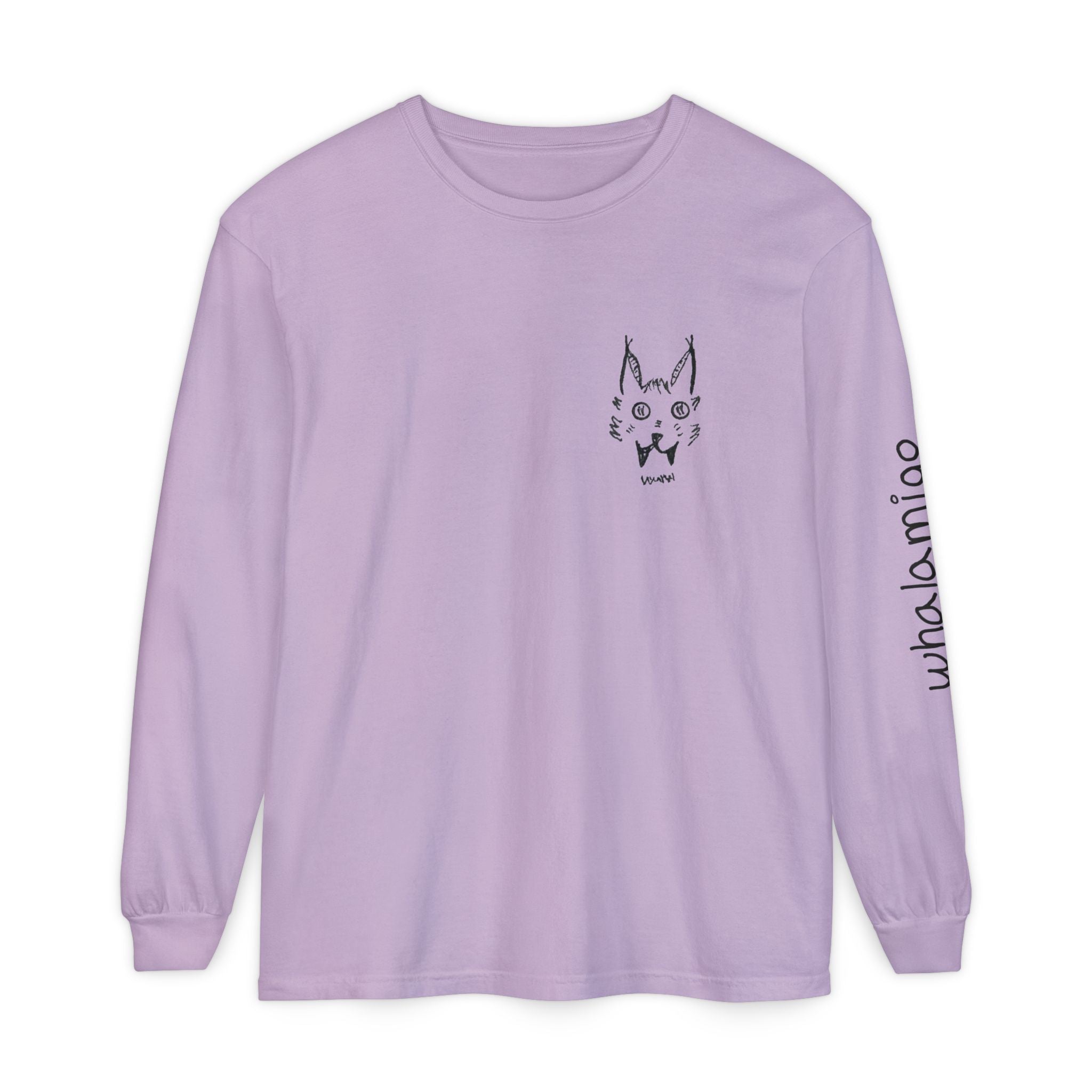 L'chats Wildcat Long Sleeve T-Shirt — Hand-Drawn Ink to Fabric Print