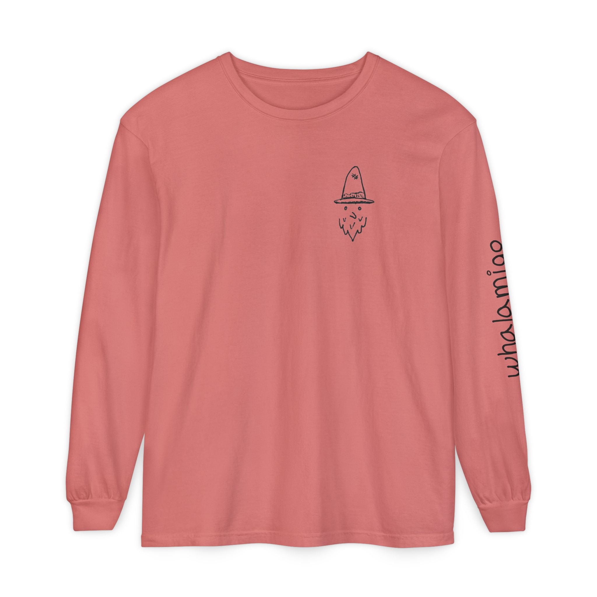 Whalawizard Long Sleeve T-Shirt — Hand-Drawn Ink to Fabric Print