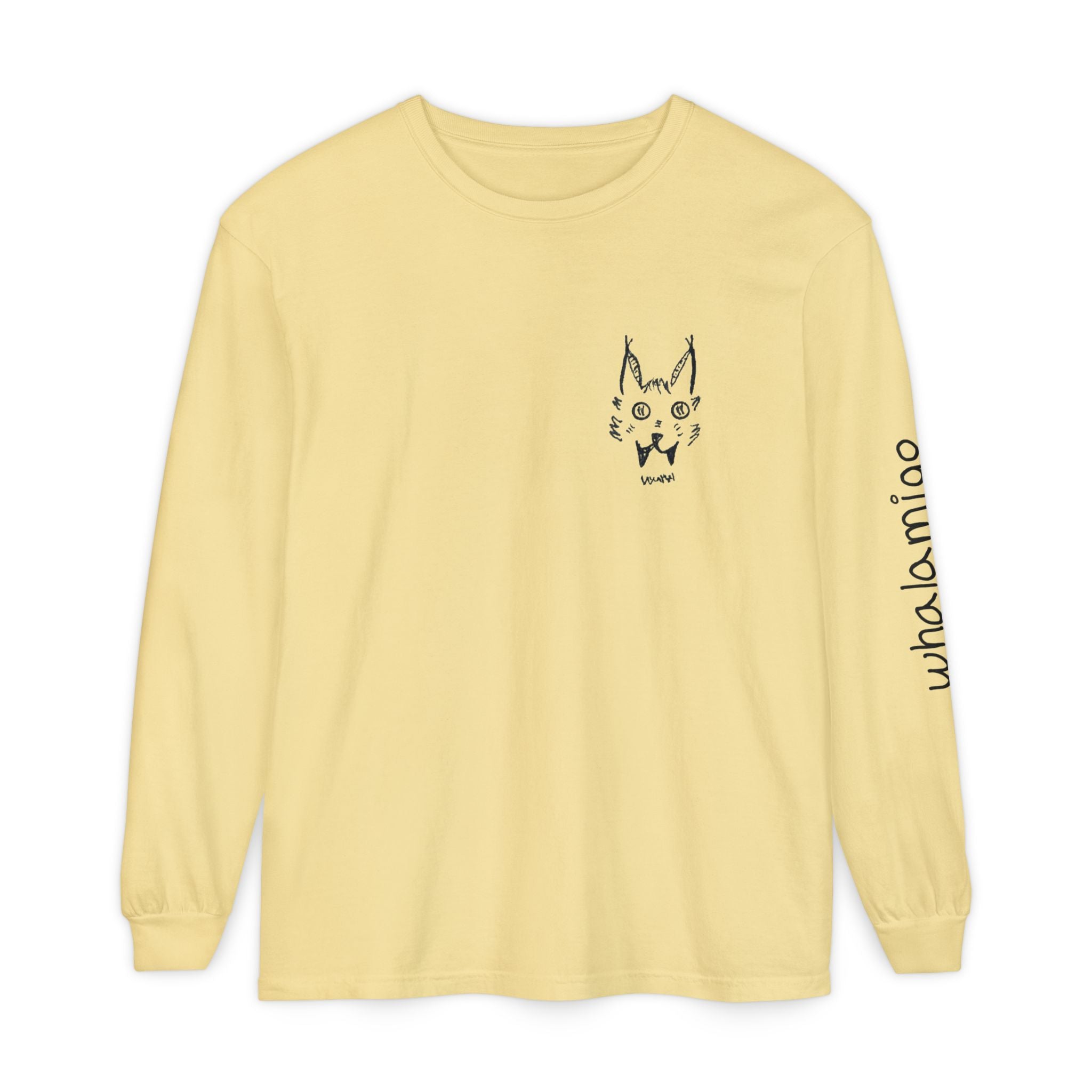 L'chats Wildcat Long Sleeve T-Shirt — Hand-Drawn Ink to Fabric Print