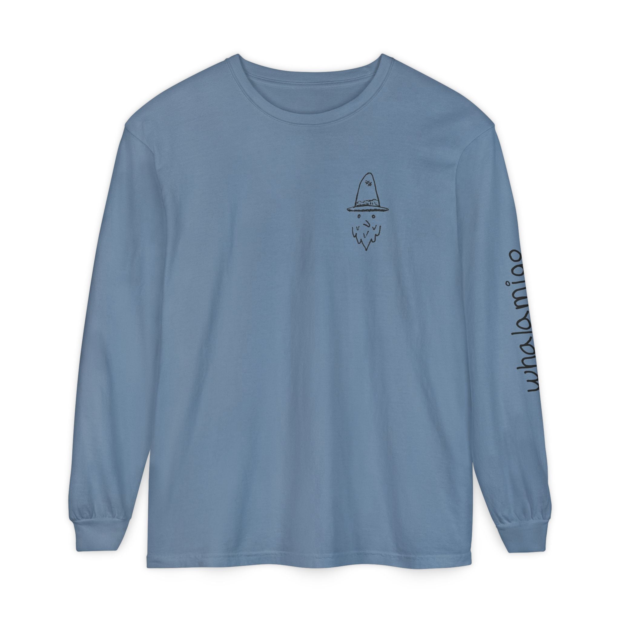 Whalawizard Long Sleeve T-Shirt — Hand-Drawn Ink to Fabric Print