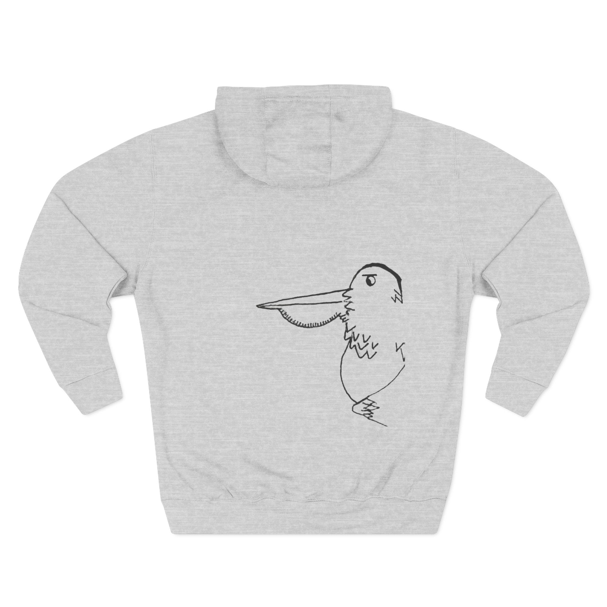 Pelamigo Fleece Hoodie - Hand-Drawn Ink to Fabric Print