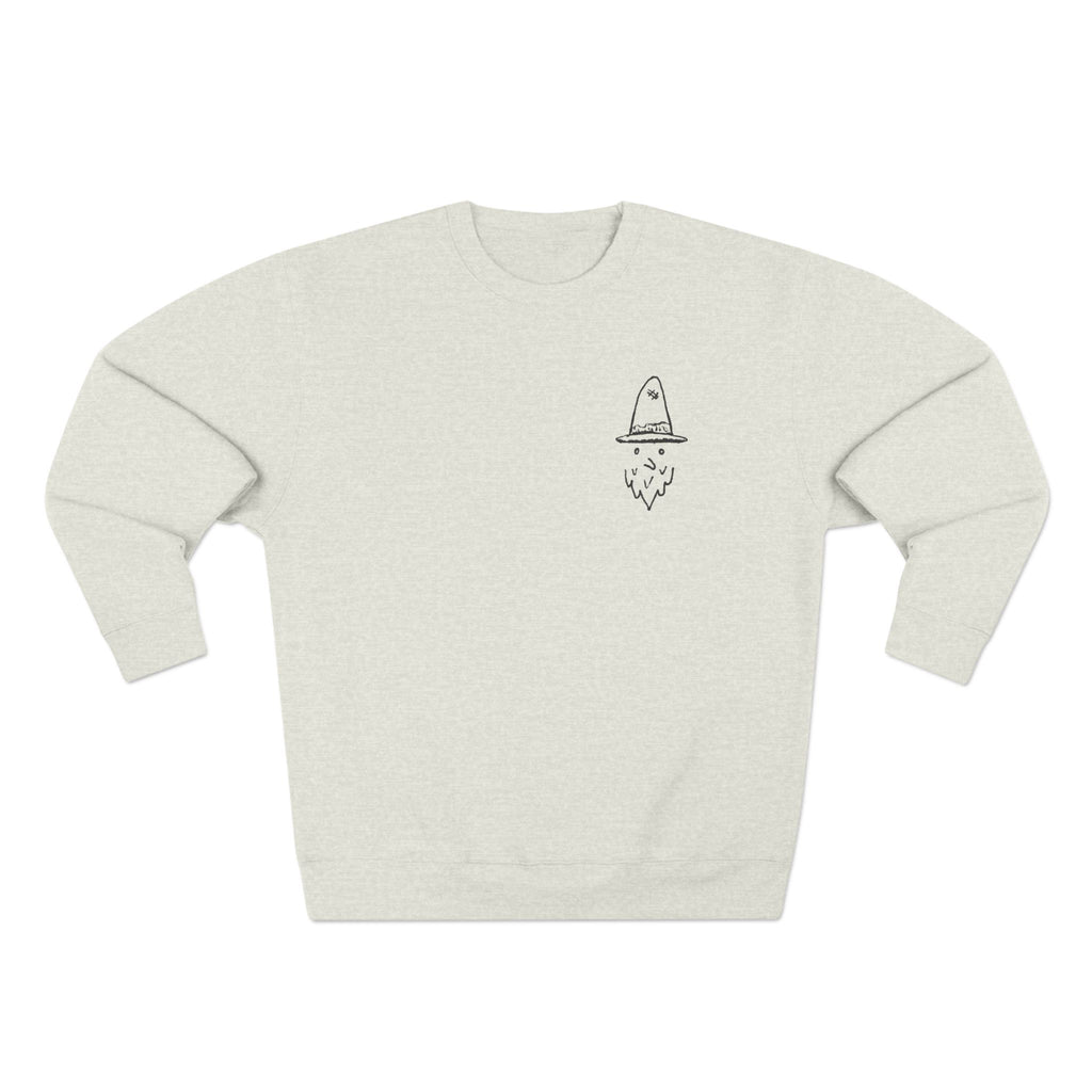 Whalawizard Crewneck Sweatshirt - Hand-Drawn Ink to Fabric Print