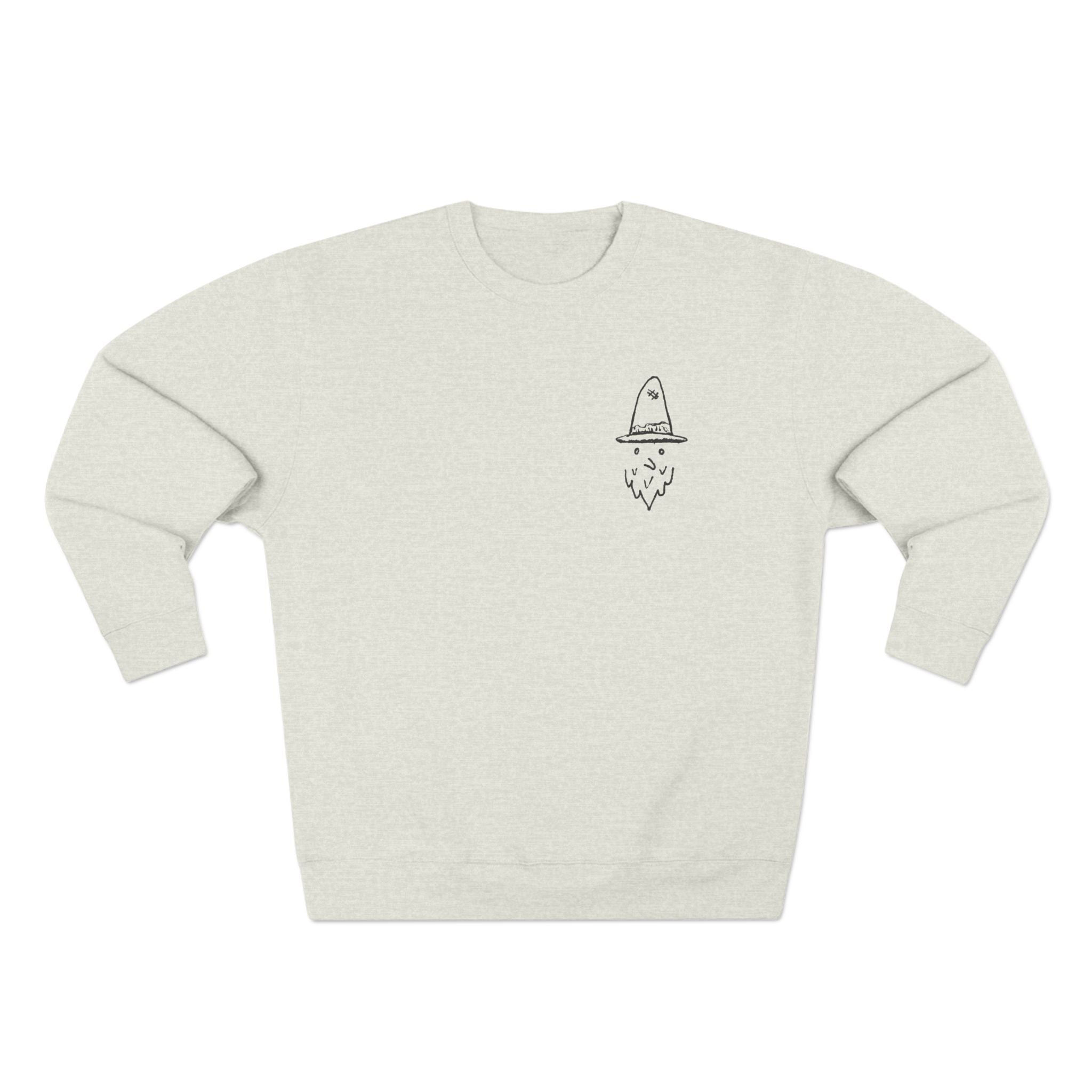 Whalawizard Crewneck Sweatshirt - Hand-Drawn Ink to Fabric Print