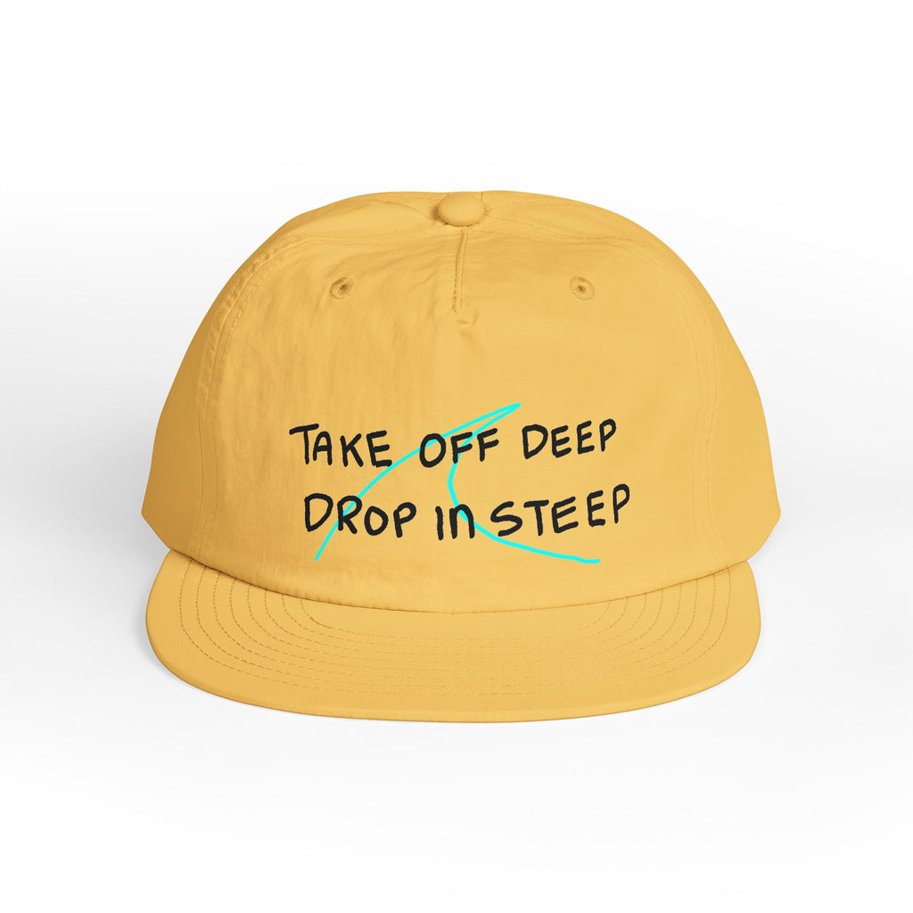 'Mantra' Surf Cap —  "Take Off Deep Drop In Steep" Surf Mantra Graphic