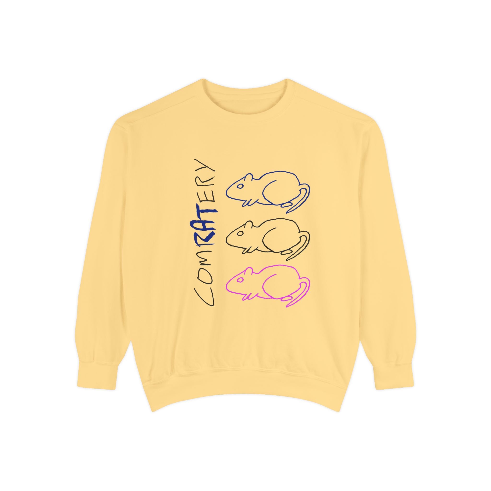 'Comratery' Crewneck Sweatshirt — Hand-Drawn Ink to Fabric Print