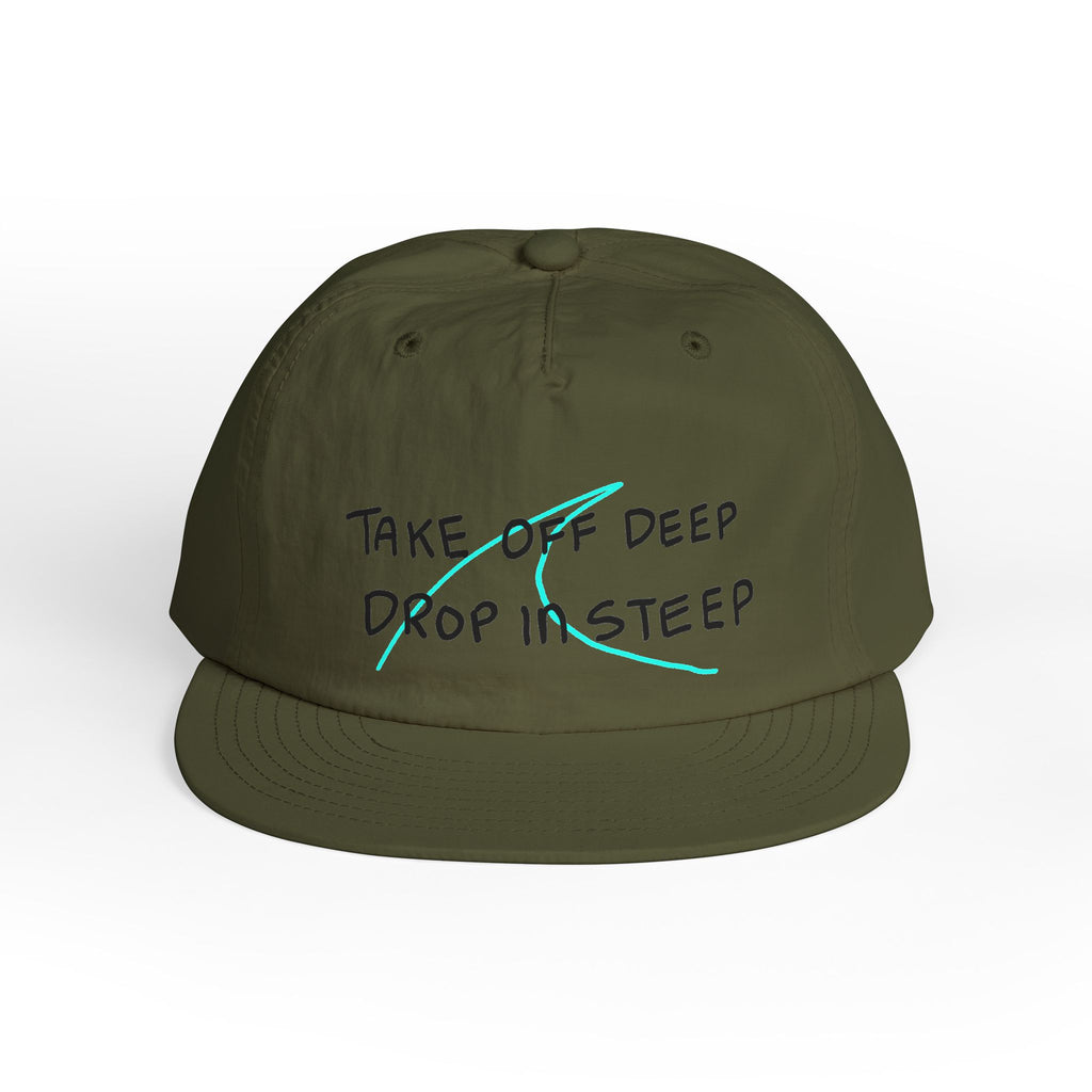 'Mantra' Surf Cap —  "Take Off Deep Drop In Steep" Surf Mantra Graphic
