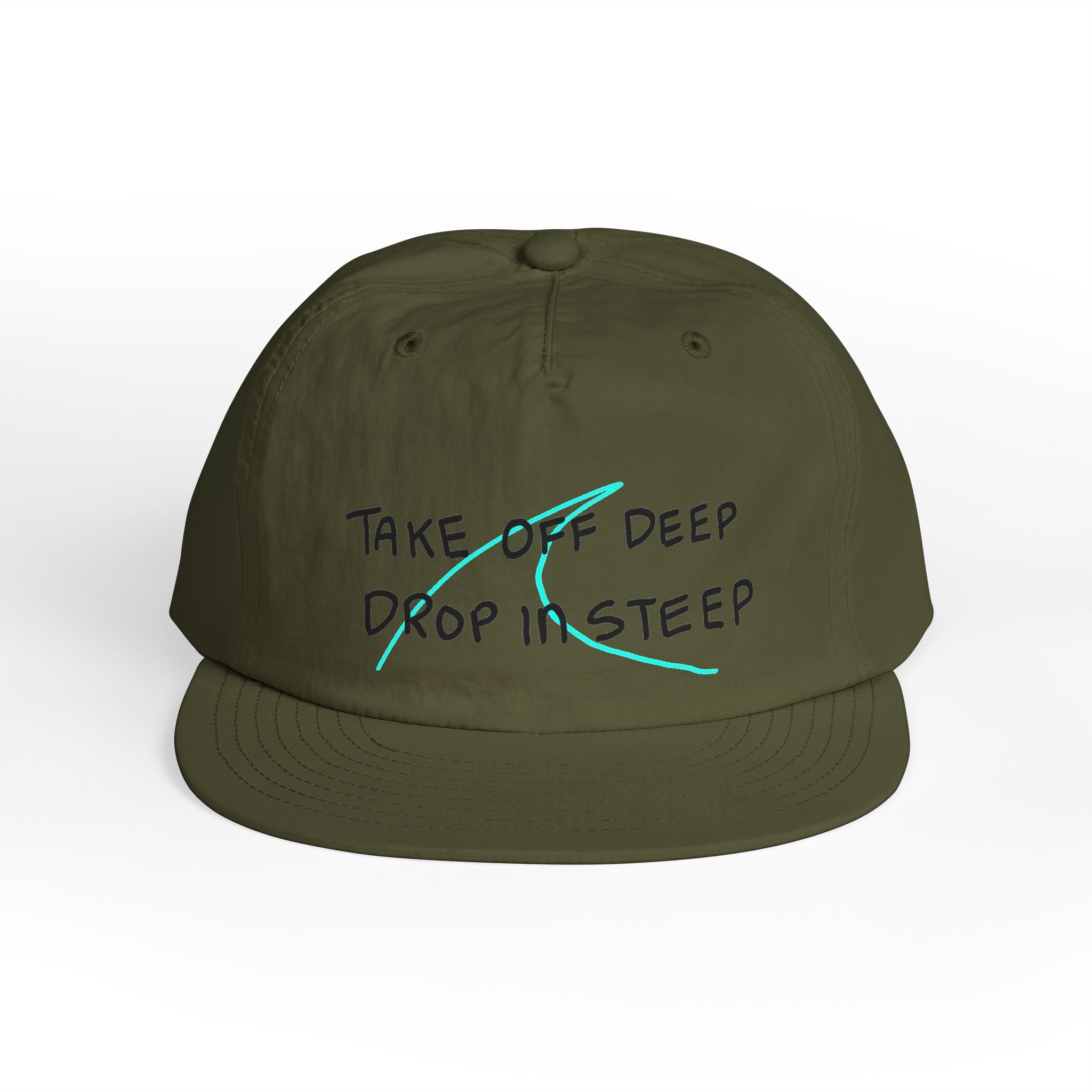 'Mantra' Surf Cap —  "Take Off Deep Drop In Steep" Surf Mantra Graphic