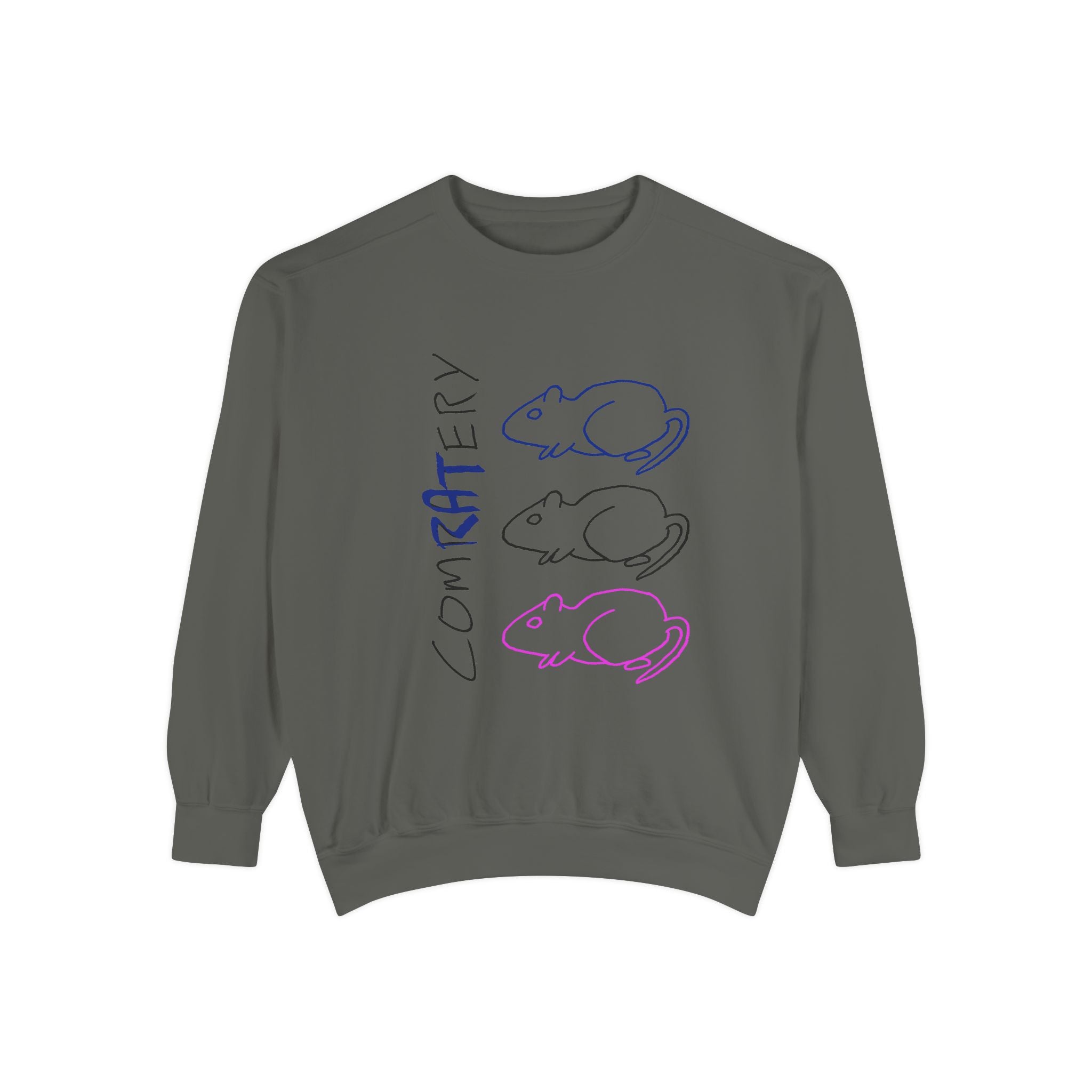 'Comratery' Crewneck Sweatshirt — Hand-Drawn Ink to Fabric Print