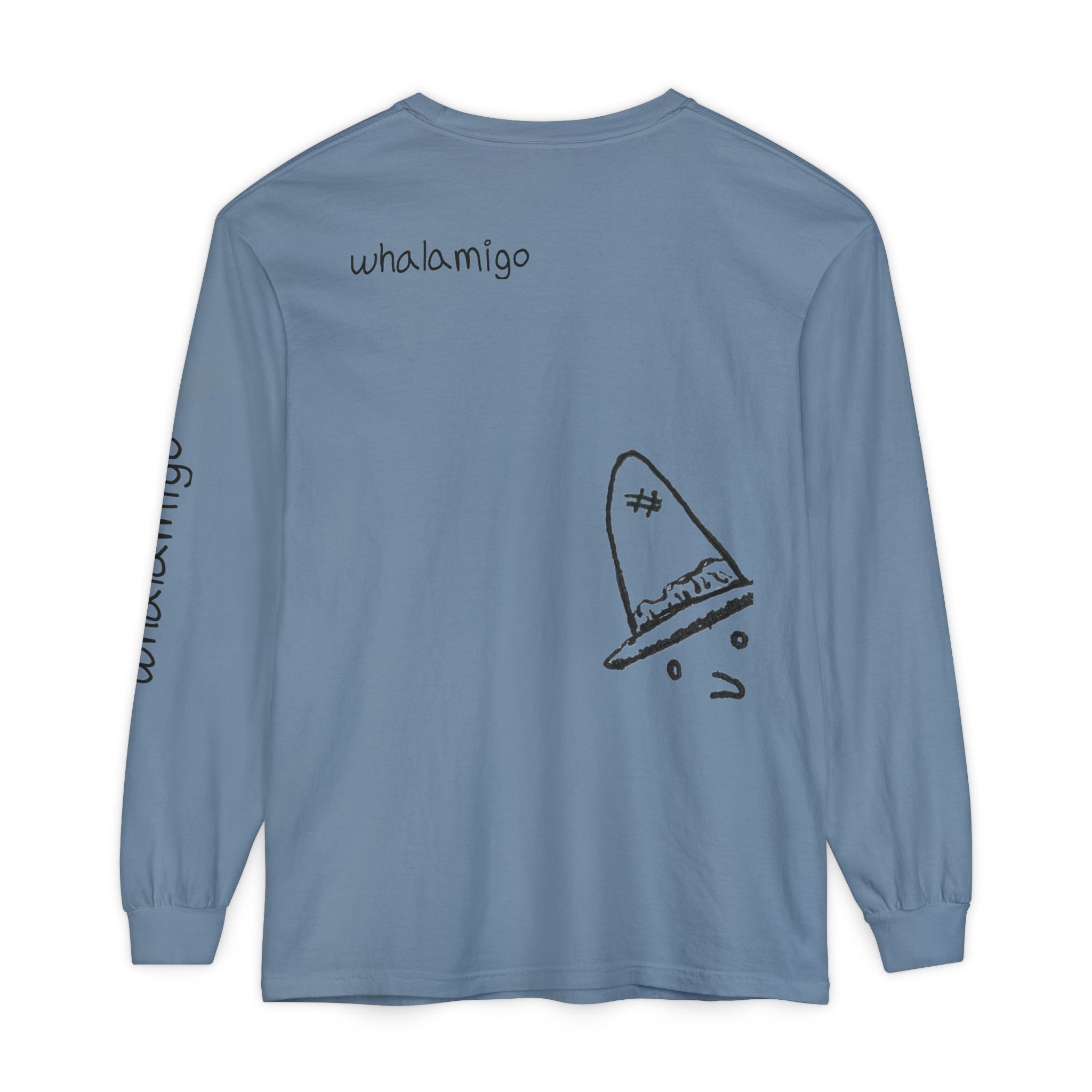 Whalawizard Long Sleeve T-Shirt — Hand-Drawn Ink to Fabric Print
