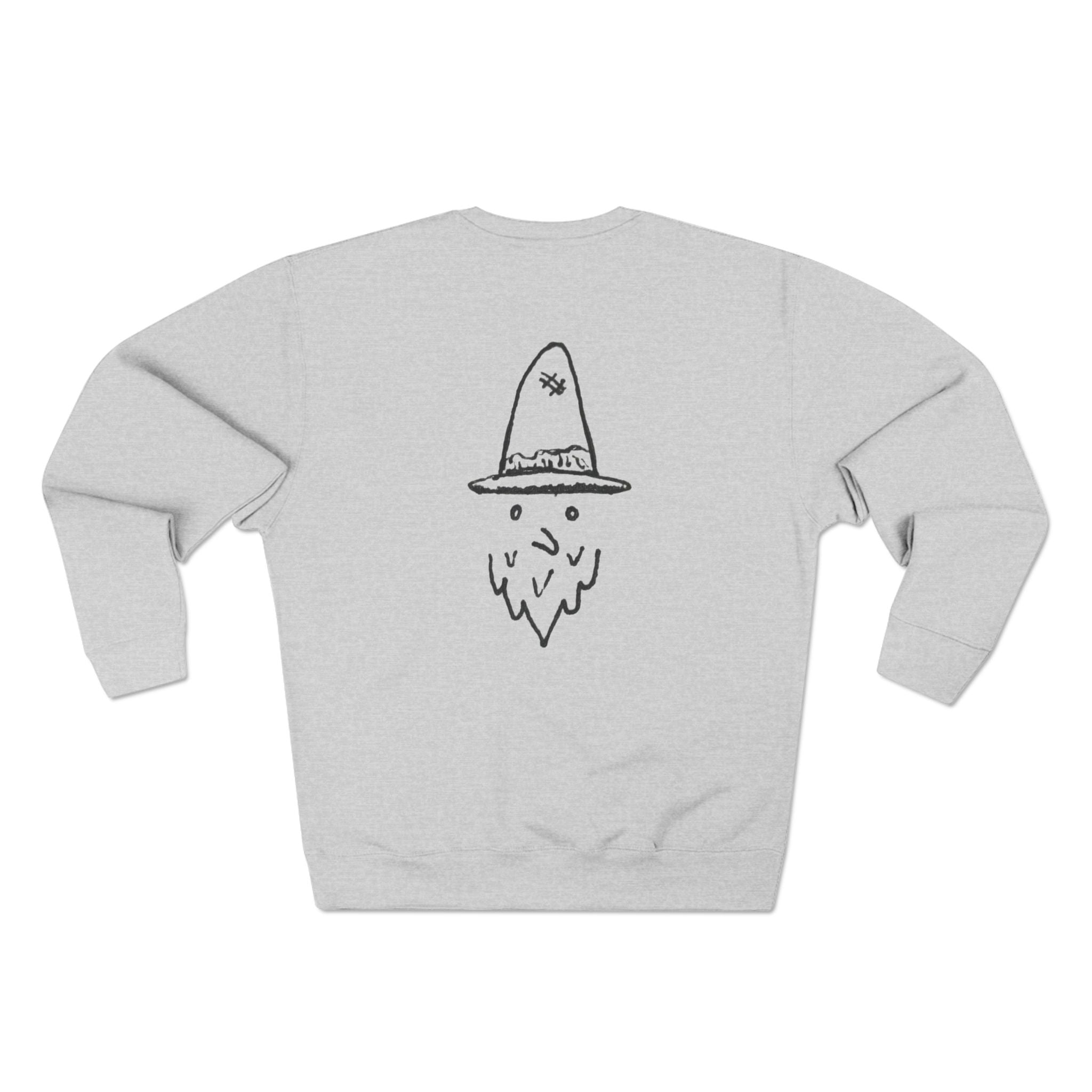 Whalawizard Crewneck Sweatshirt - Hand-Drawn Ink to Fabric Print