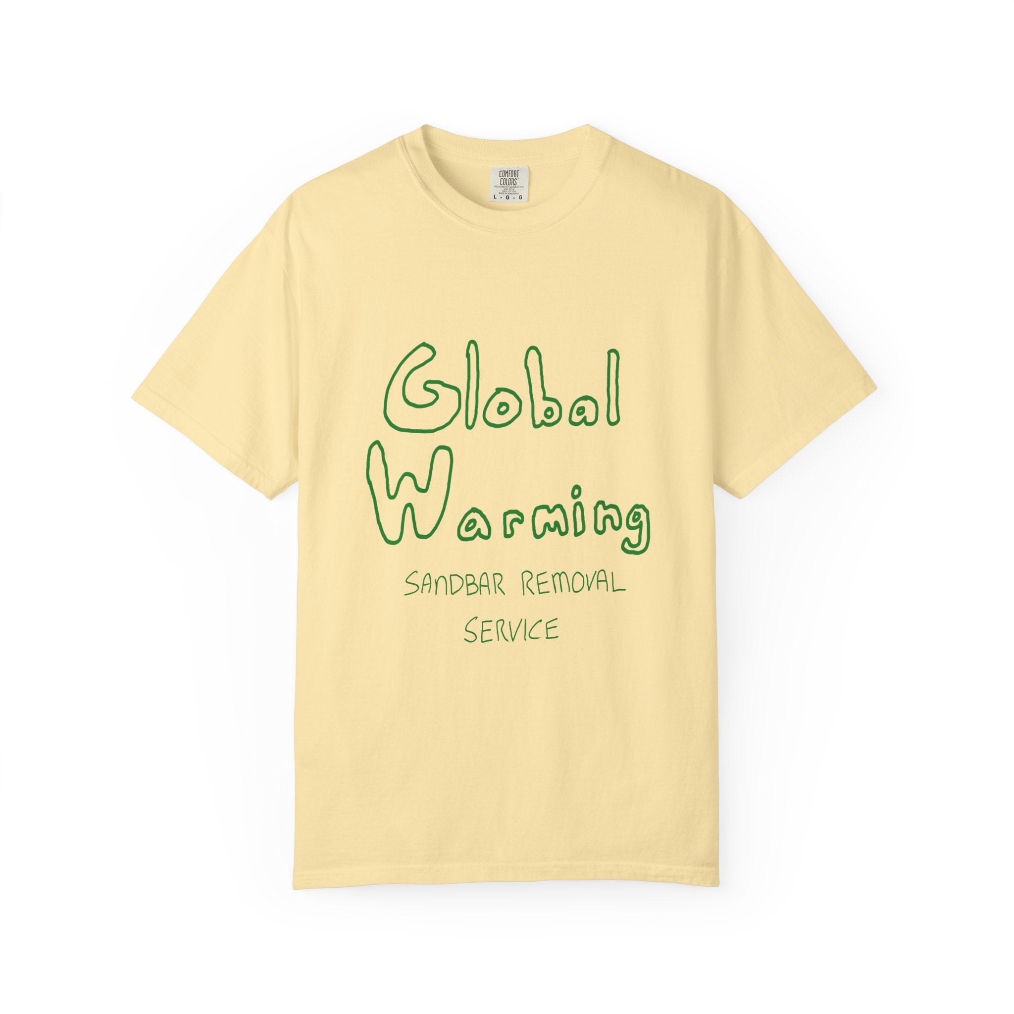Global Warning T-Shirt - Green Ink to Fabric Print