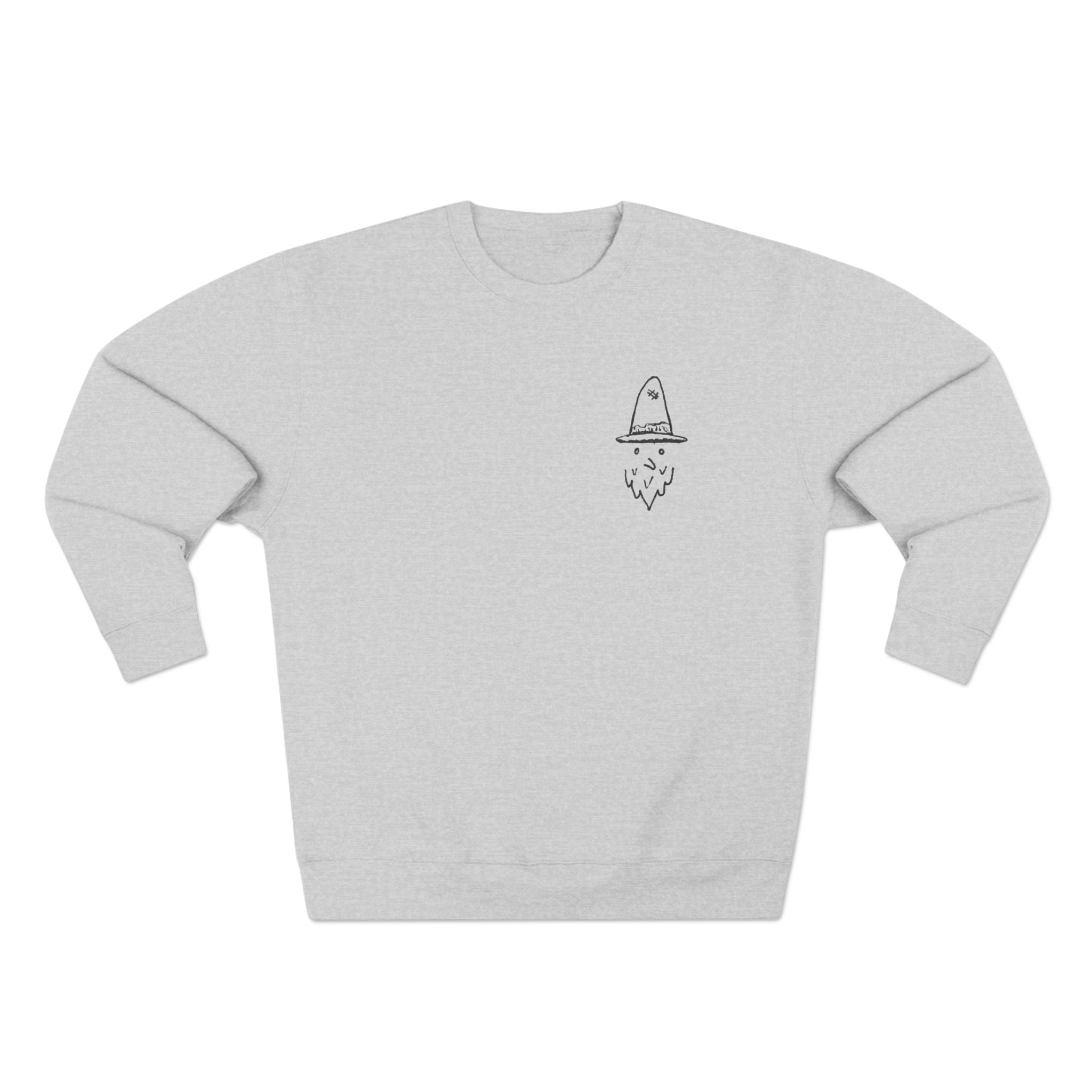 Whalawizard Crewneck Sweatshirt - Hand-Drawn Ink to Fabric Print