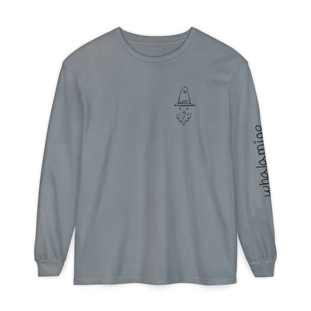 Whalawizard Long Sleeve T-Shirt — Hand-Drawn Ink to Fabric Print