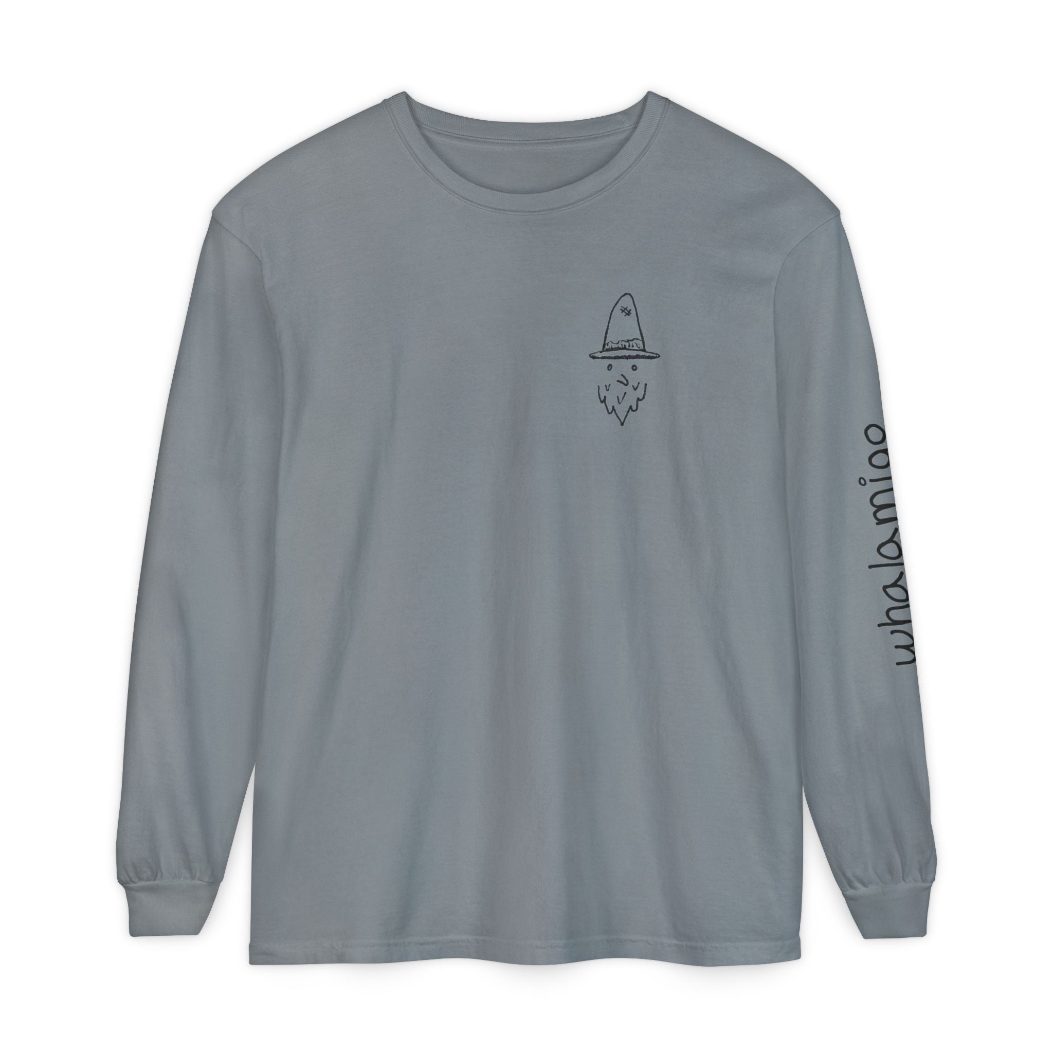 Whalawizard Long Sleeve T-Shirt — Hand-Drawn Ink to Fabric Print