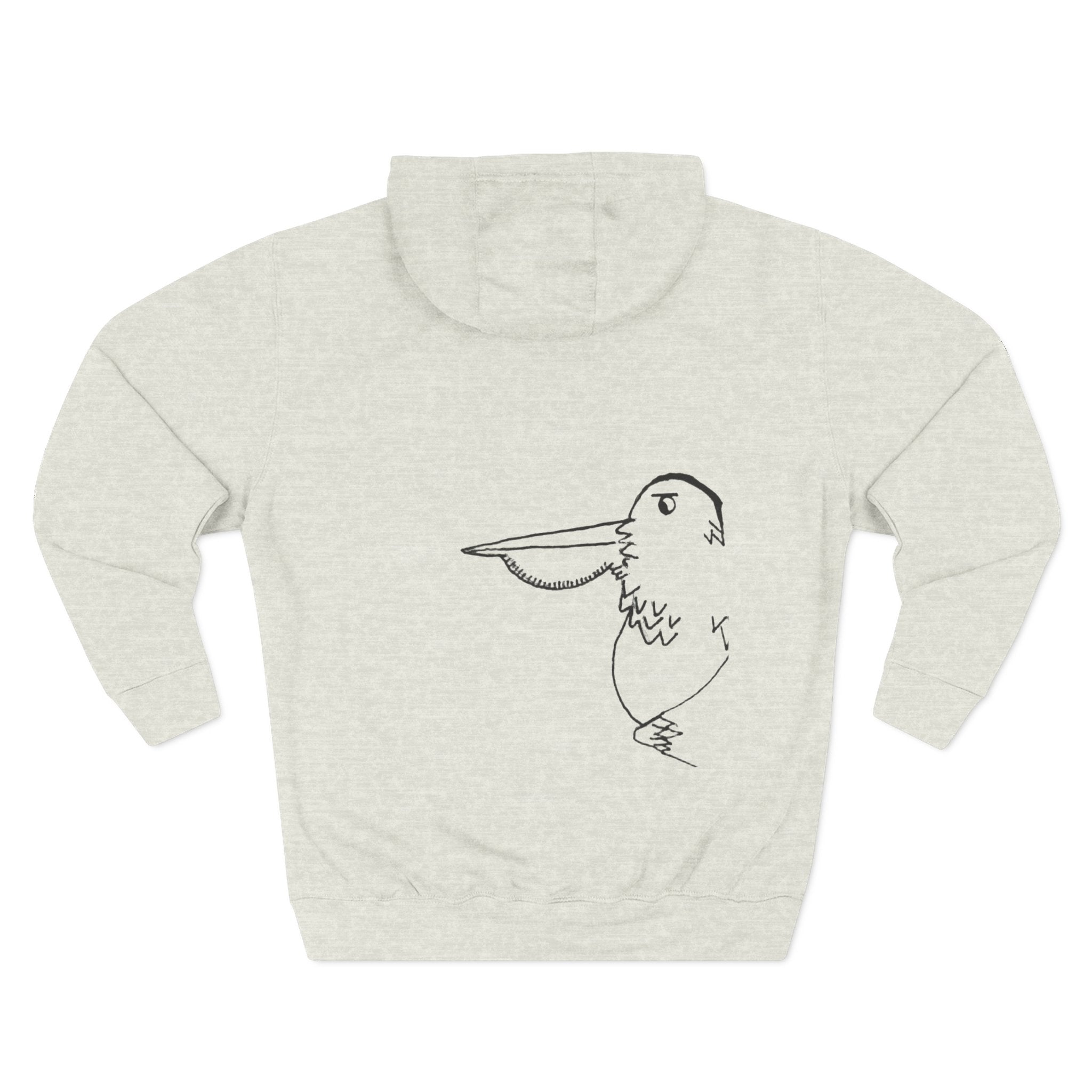 Pelamigo Fleece Hoodie - Hand-Drawn Ink to Fabric Print