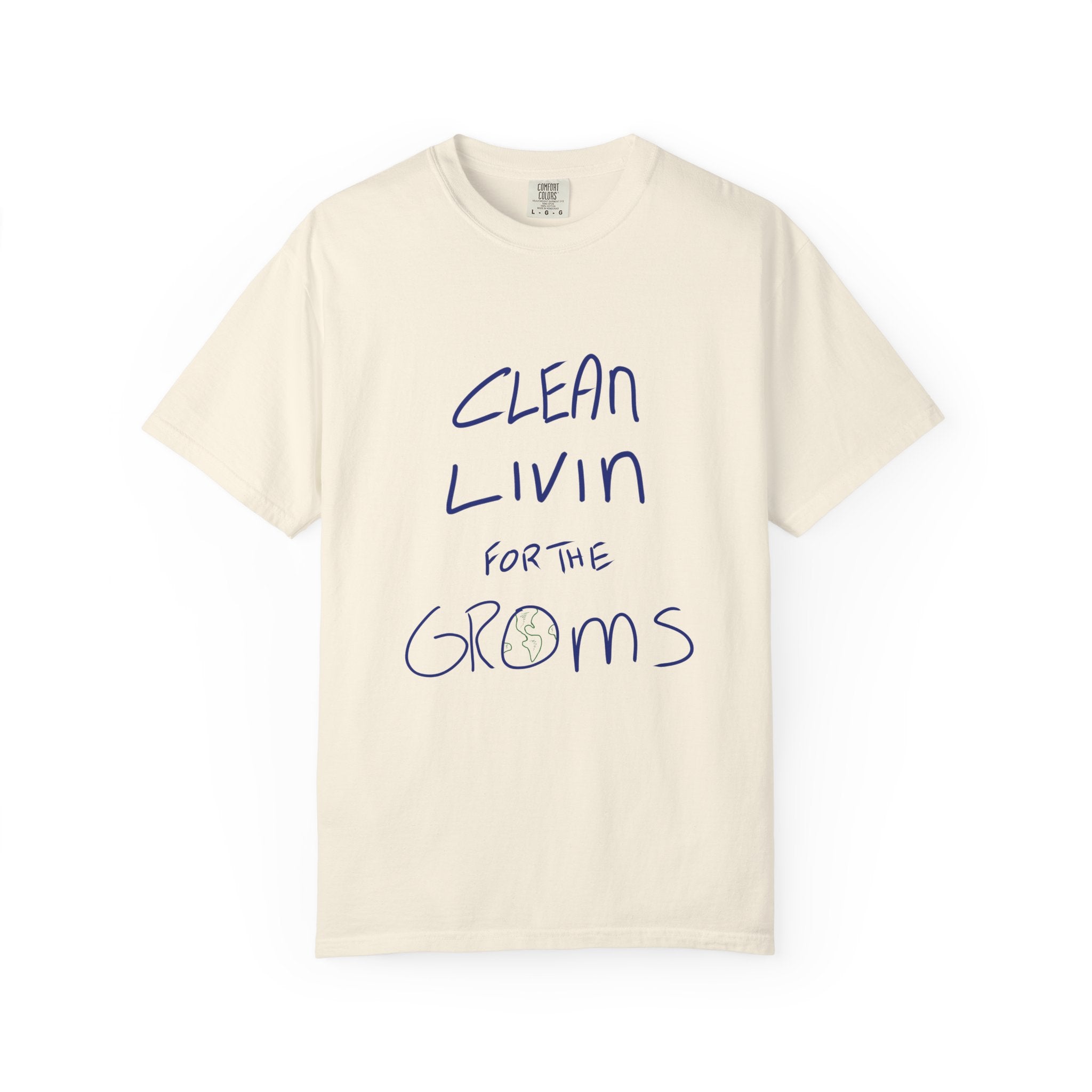 Clean Livin' T-Shirt - Blue/Green Ink to Fabric Print