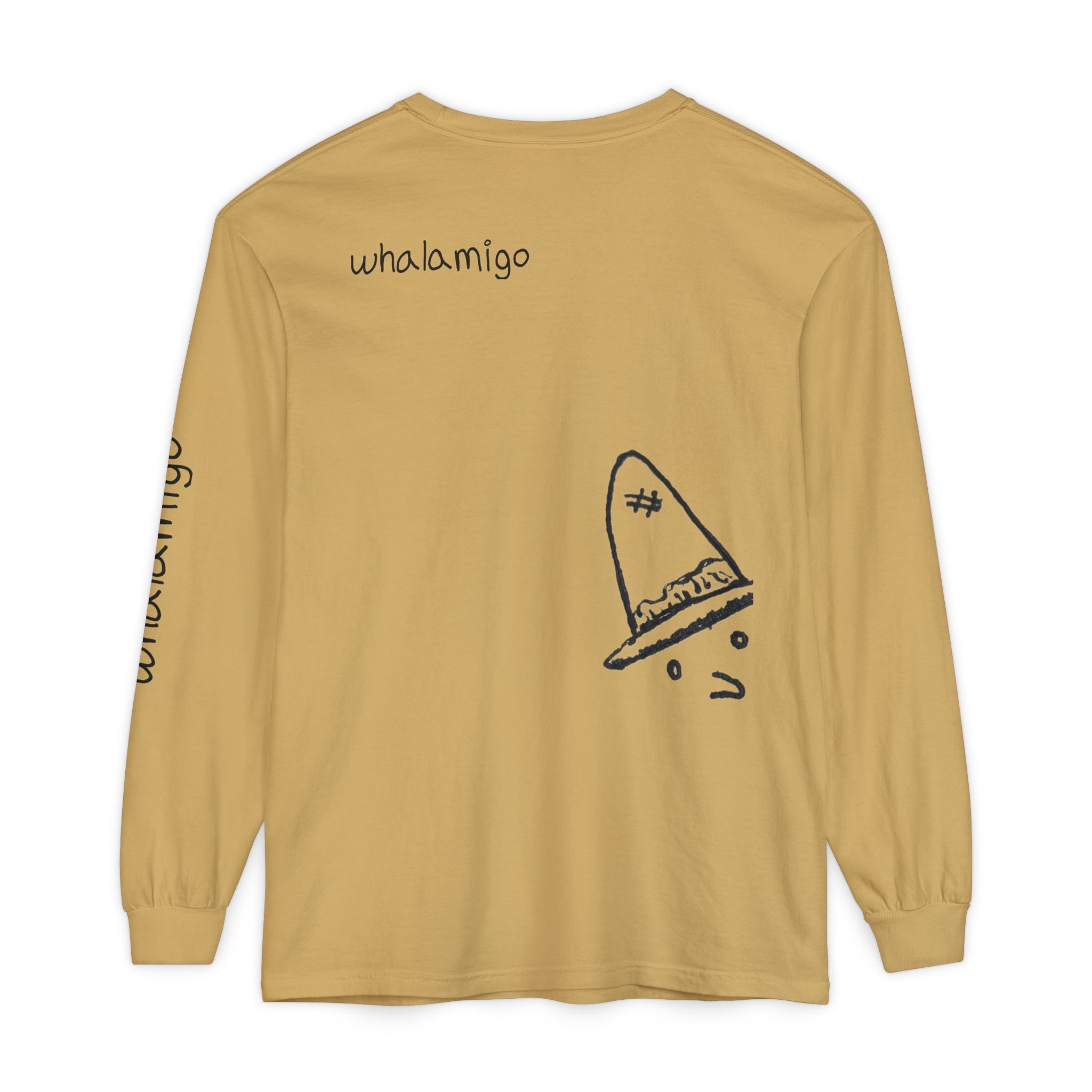 Whalawizard Long Sleeve T-Shirt — Hand-Drawn Ink to Fabric Print