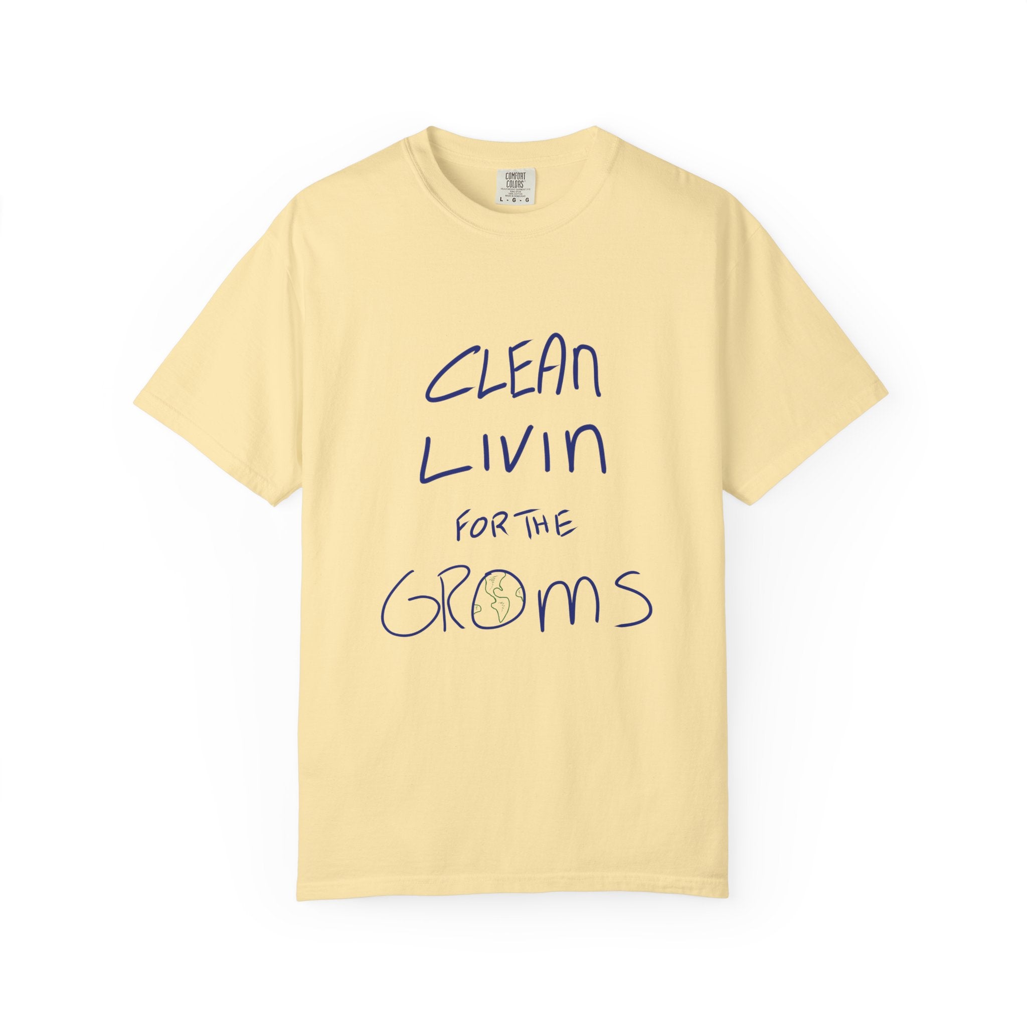 Clean Livin' T-Shirt - Blue/Green Ink to Fabric Print