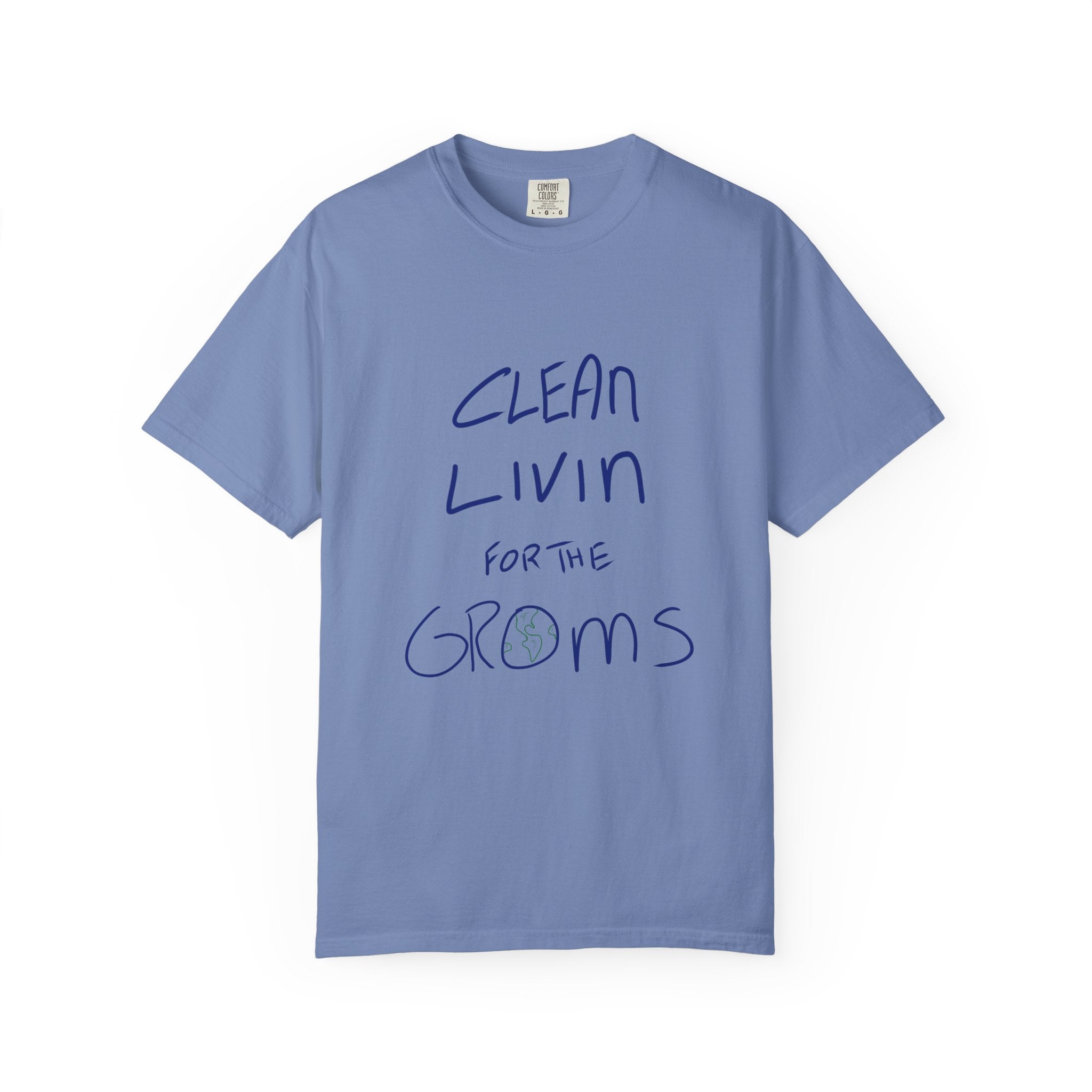 Clean Livin' T-Shirt - Blue/Green Ink to Fabric Print
